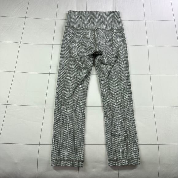 Lululemon Leggings Womens 4 Wunder Under Crop Luon Arrow Jacquard Olive Grey Gym - Picture 3 of 10